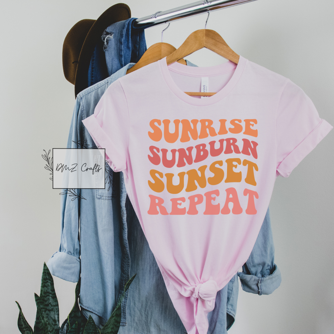Sunrise Sunburn Sunset Repeat T-Shirt