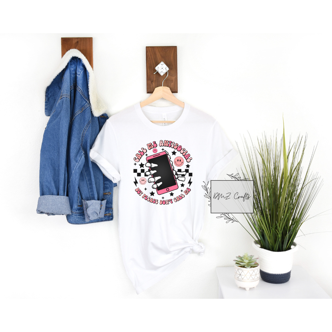 Call Me Antisocial but Please Don't Call Me Circle T-Shirt