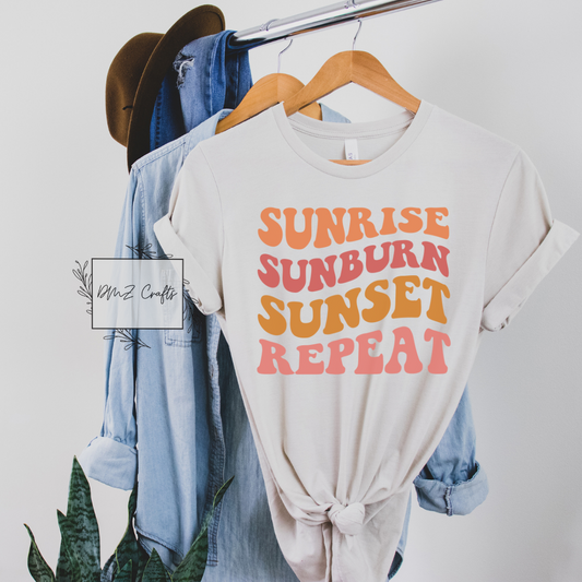 Sunrise Sunburn Sunset Repeat T-Shirt