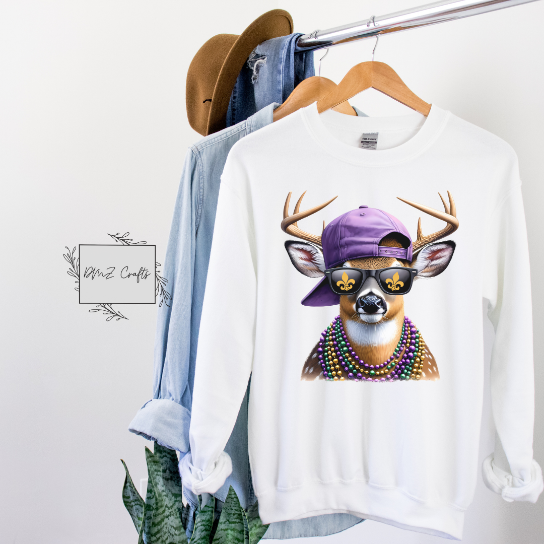 Mardi Gras Deer Sweatshirt