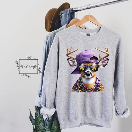 Mardi Gras Deer Sweatshirt