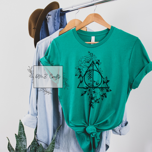 Floral Deathly Hallows T-Shirt