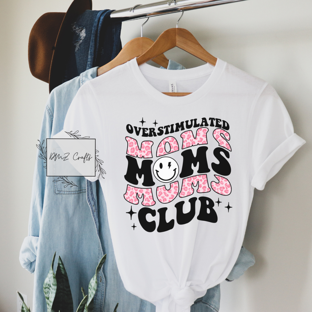 Pink Overstimulated Moms Club T-Shirt