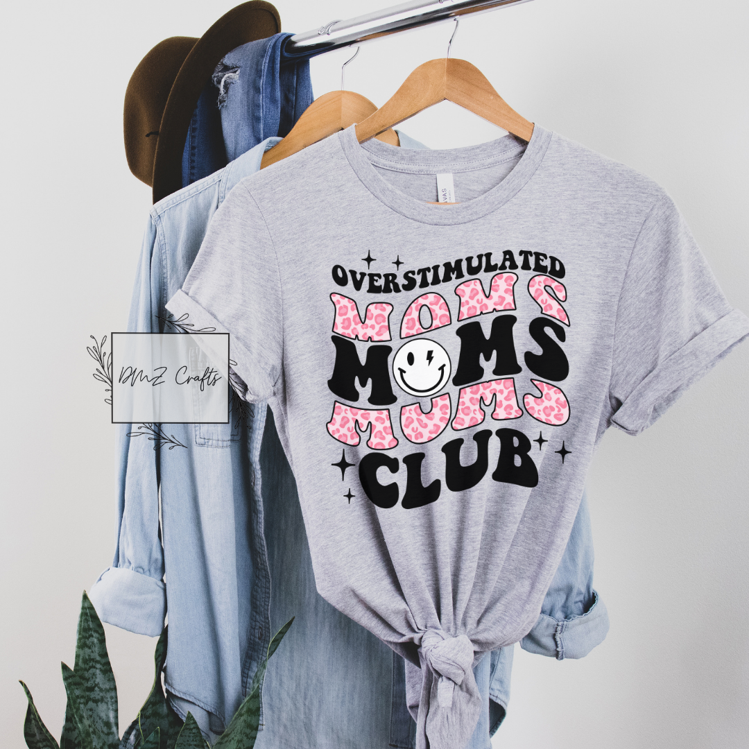 Pink Overstimulated Moms Club T-Shirt