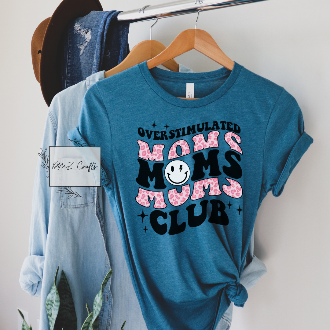 Pink Overstimulated Moms Club T-Shirt