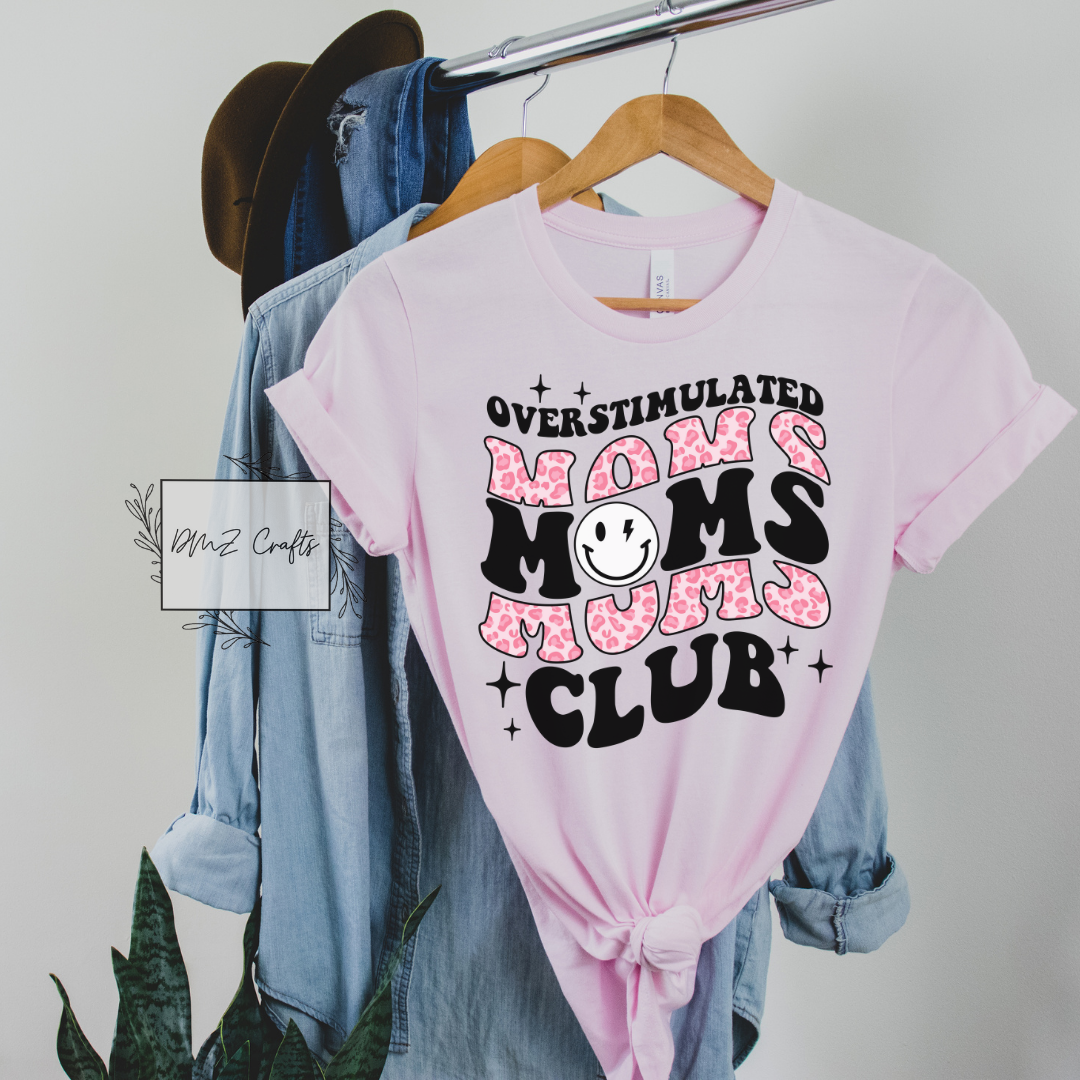 Pink Overstimulated Moms Club T-Shirt