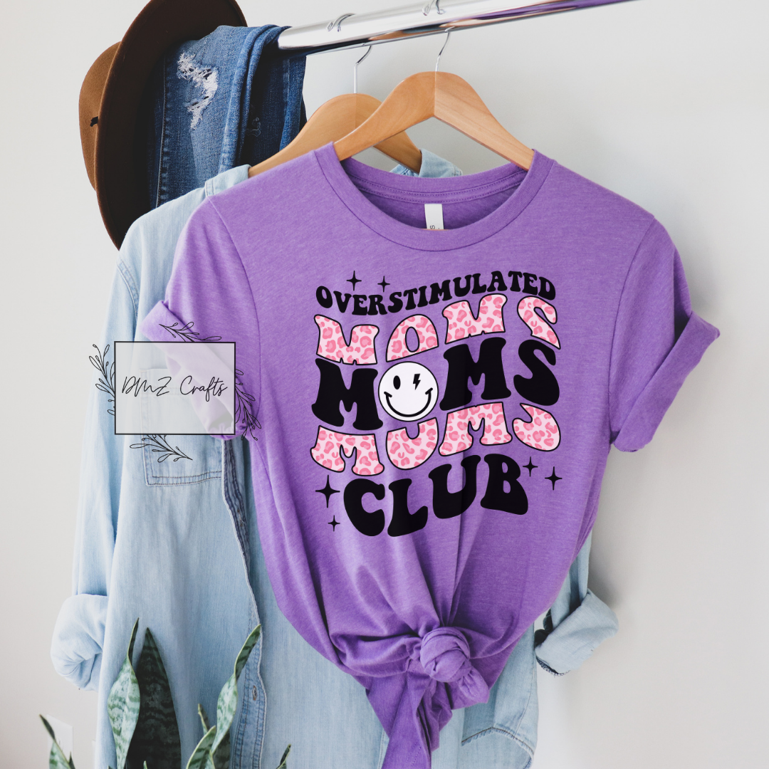 Pink Overstimulated Moms Club T-Shirt