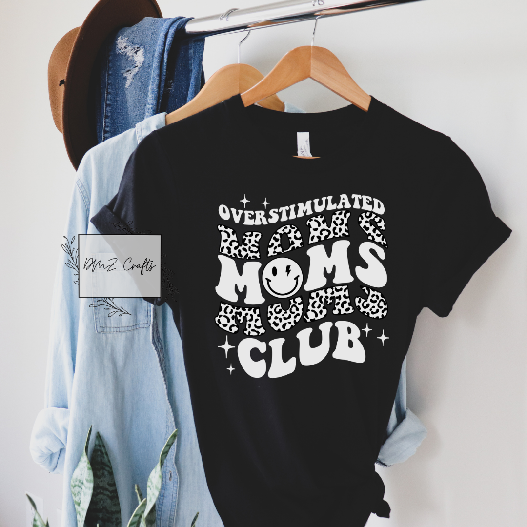 Light Overstimulated Moms Club T-Shirt