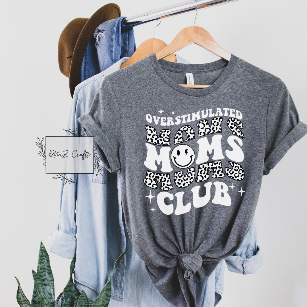 Light Overstimulated Moms Club T-Shirt