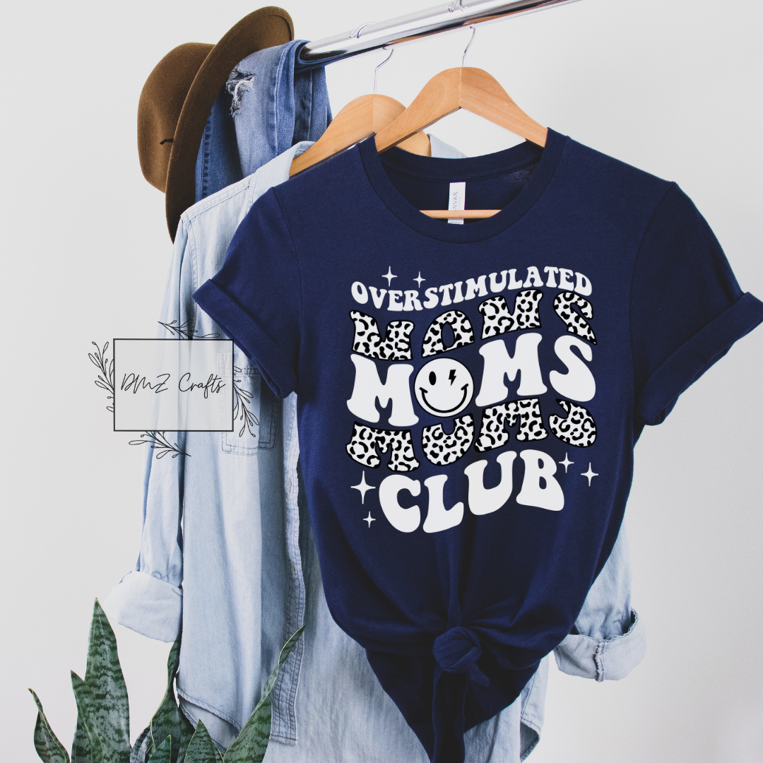 Light Overstimulated Moms Club T-Shirt