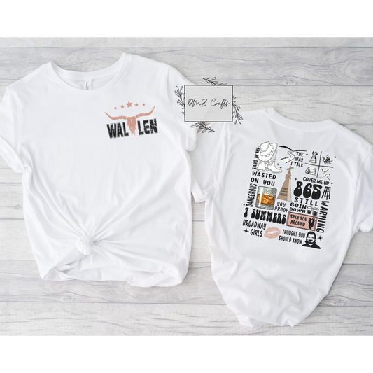 Wallen Songs Front & Back T-Shirt