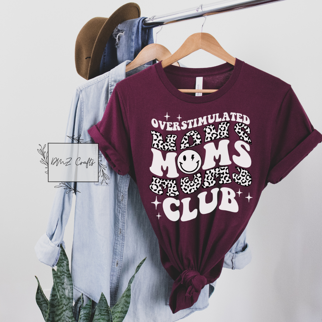 Light Overstimulated Moms Club T-Shirt