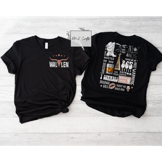 Light Wallen Songs Front & Back T-Shirt