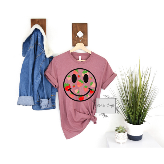 Strawberry Smiley Face T-Shirt